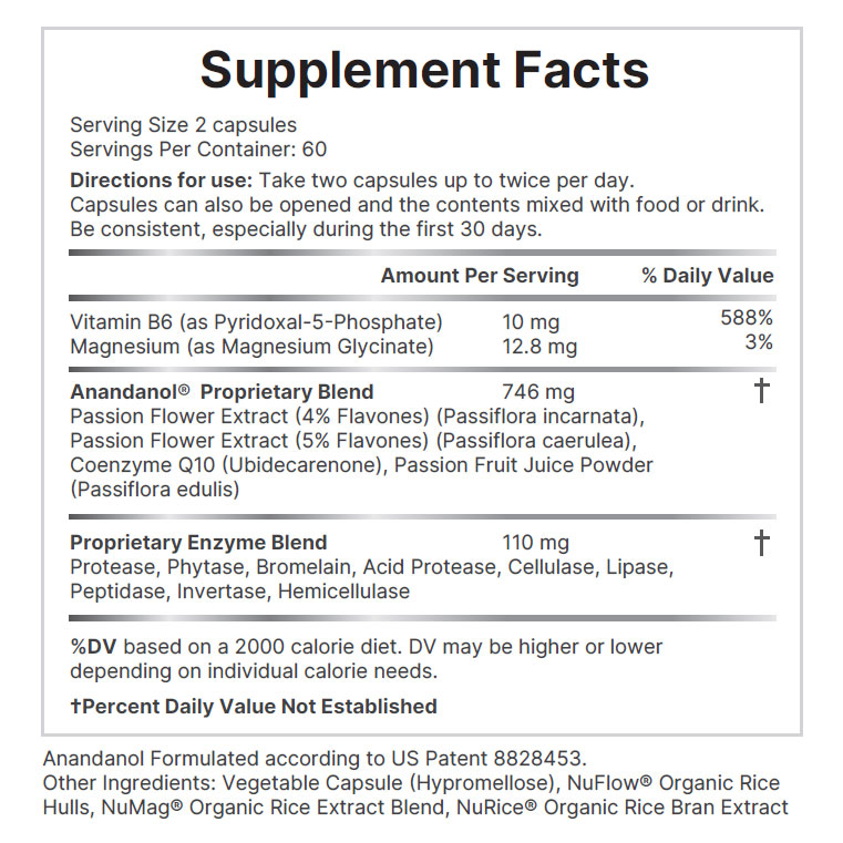 Supplement facts label
